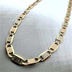 14K 585 Tri 3 Tone Gold White Yellow Red Gucci Link 4.6G 8